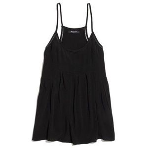 Madewell Pleated Racerback Tank | Size XS | Black
